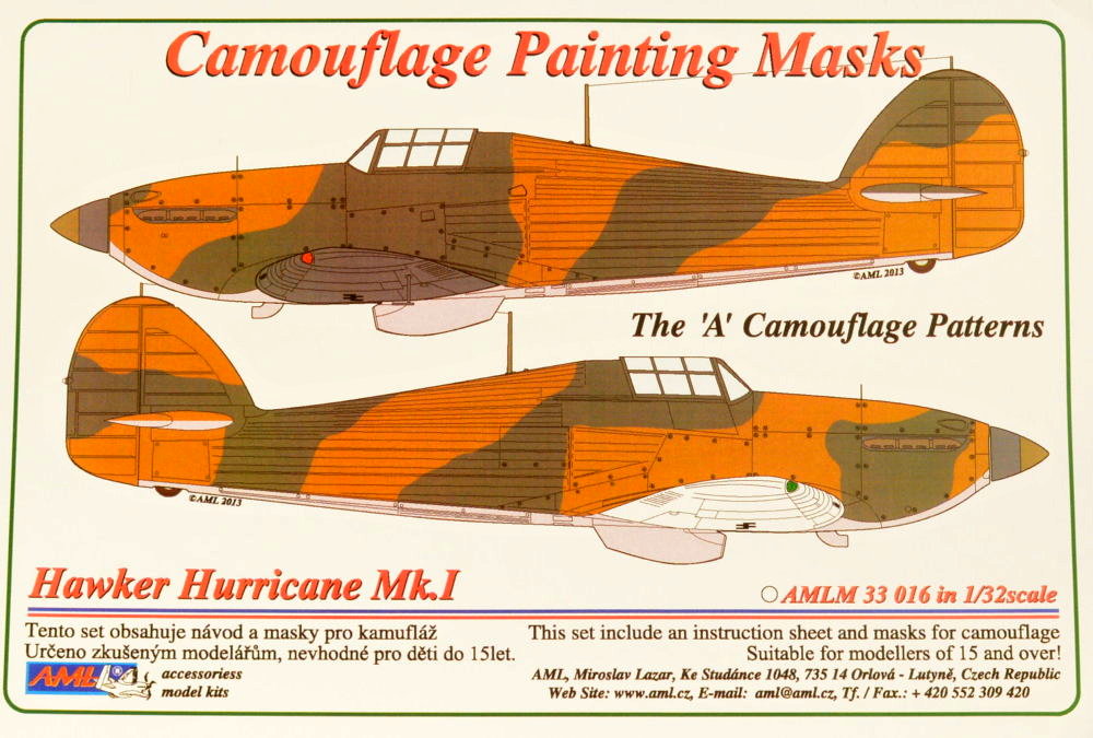 1/32 Camouflage masks Hawker Hurricane Mk.I 'A'
