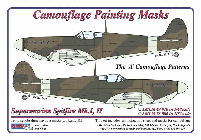1/48 Mask Supermar.Spitfire Mk.I,II. Camouflage 'A'
