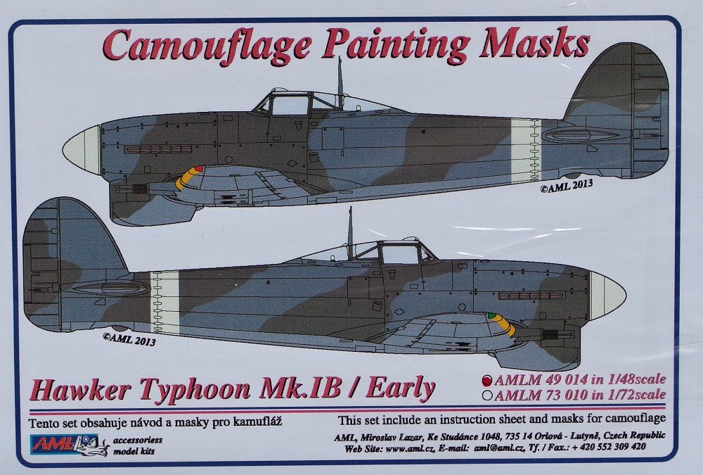 1/48 Camouflage masks Hawker Typhoon Mk.IB. Early