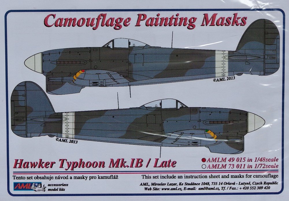 1/48 Camouflage masks Hawker Typhoon Mk.IB. Late