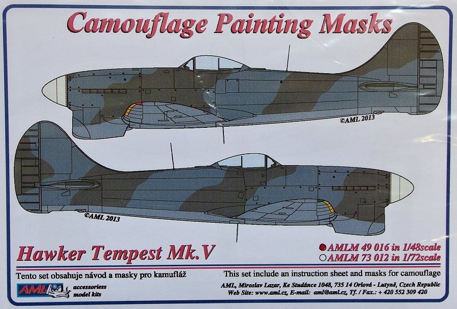1/48 Camouflage masks Hawker Tempest Mk.V. (WWII)