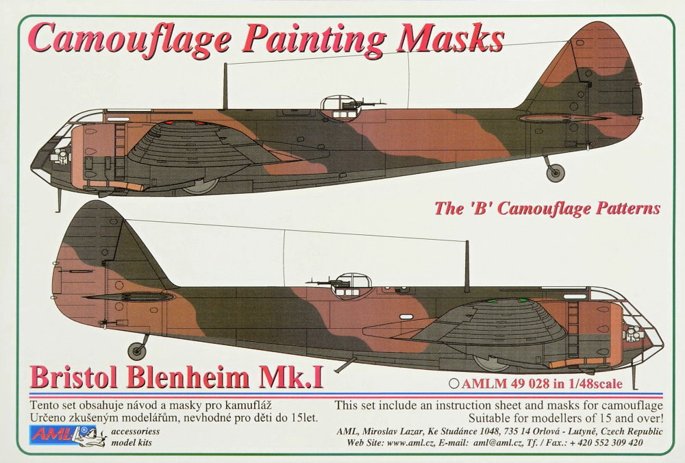 1/48 Camouflage masks Bristol Blenheim Mk.I 'B'