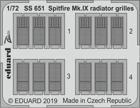 1/72 Spitfire Mk.IX radiator grilles (EDUARD)