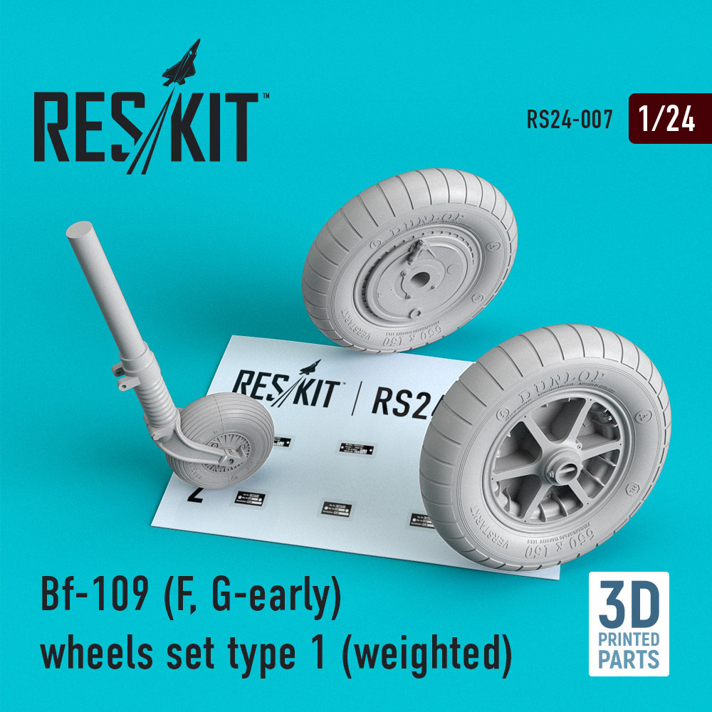 1/24 Bf-109 (F, G-early) wheels type 1 (weighted)
