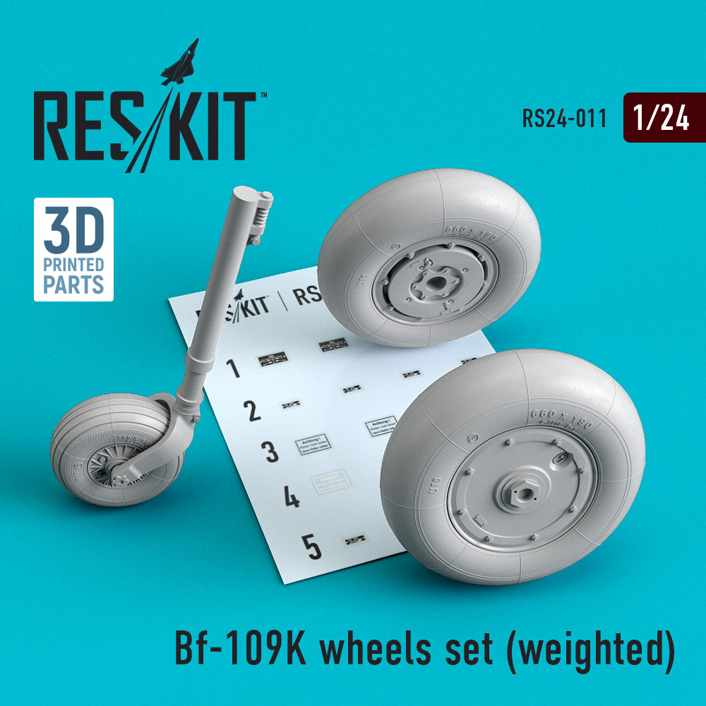 1/24 Bf-109K wheels set (weighted)