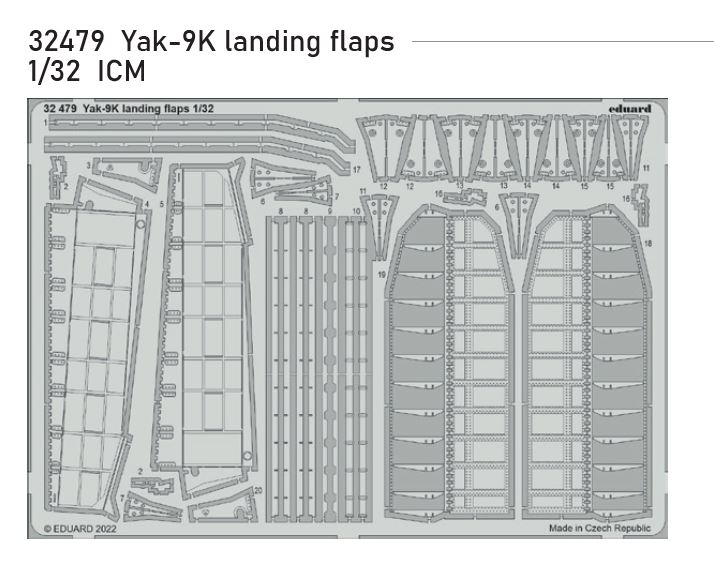1/32 Yak-9K landing flaps (ICM)