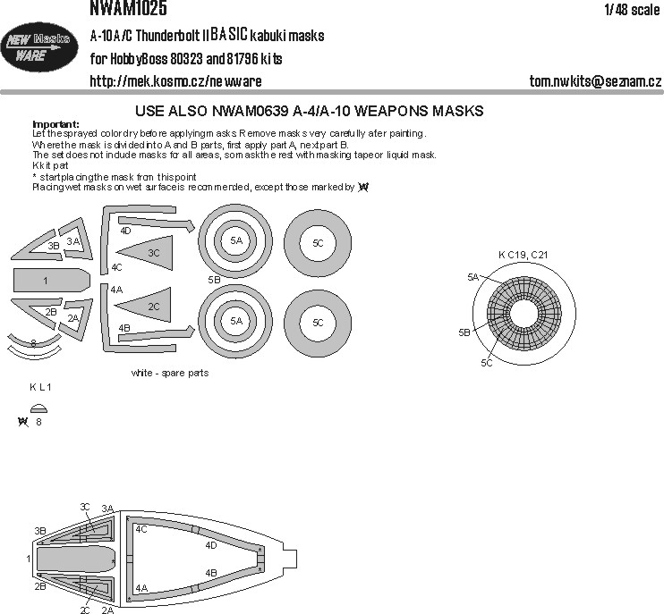 1/48 Mask A-10A/C Thunderbolt II BASIC (HOBBYB)