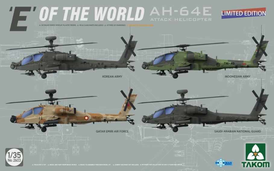 Fotografie 1/35 E of the World AH-64E Attack Helicopter - LIMITED