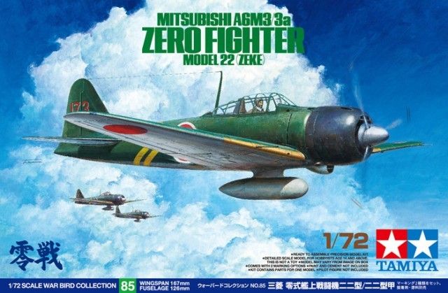 1/72 Mitsubishi A6M3/3a Zero Fighter Model 22 (Zeke)