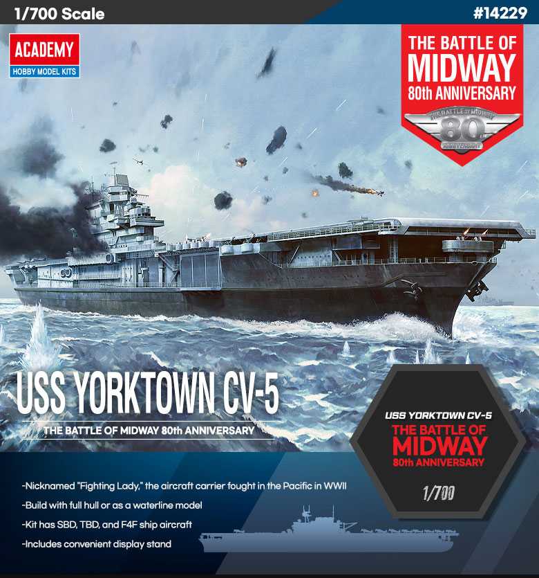 Fotografie Model Kit loď 14229 - USS Yorktown CV-5 "Battle of Midway" (1:700)