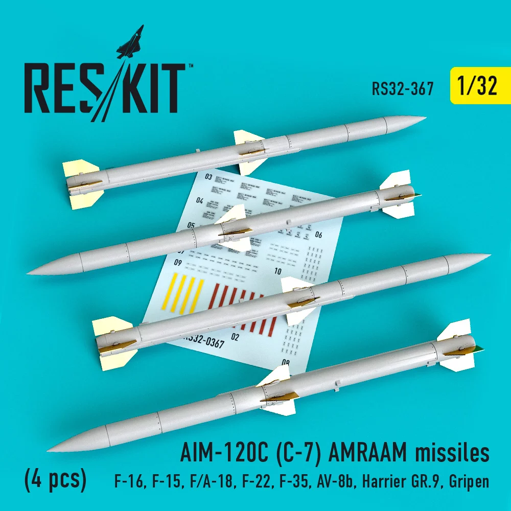 1/32 AIM-120C (C-7) AMRAAM missiles (4 pcs.)