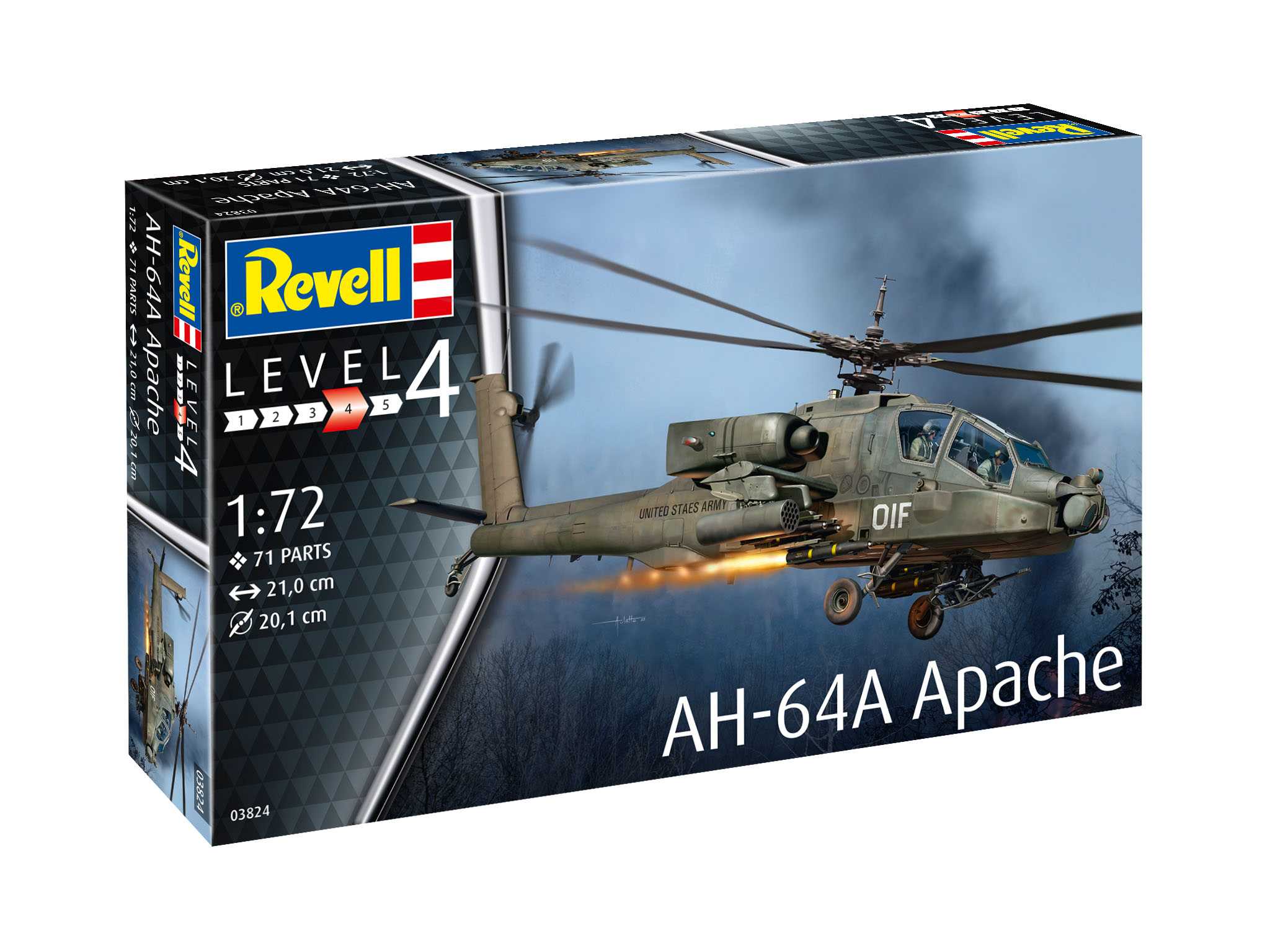 Plastic ModelKit vrtulník 03824 - AH-64A Apache (1:72)