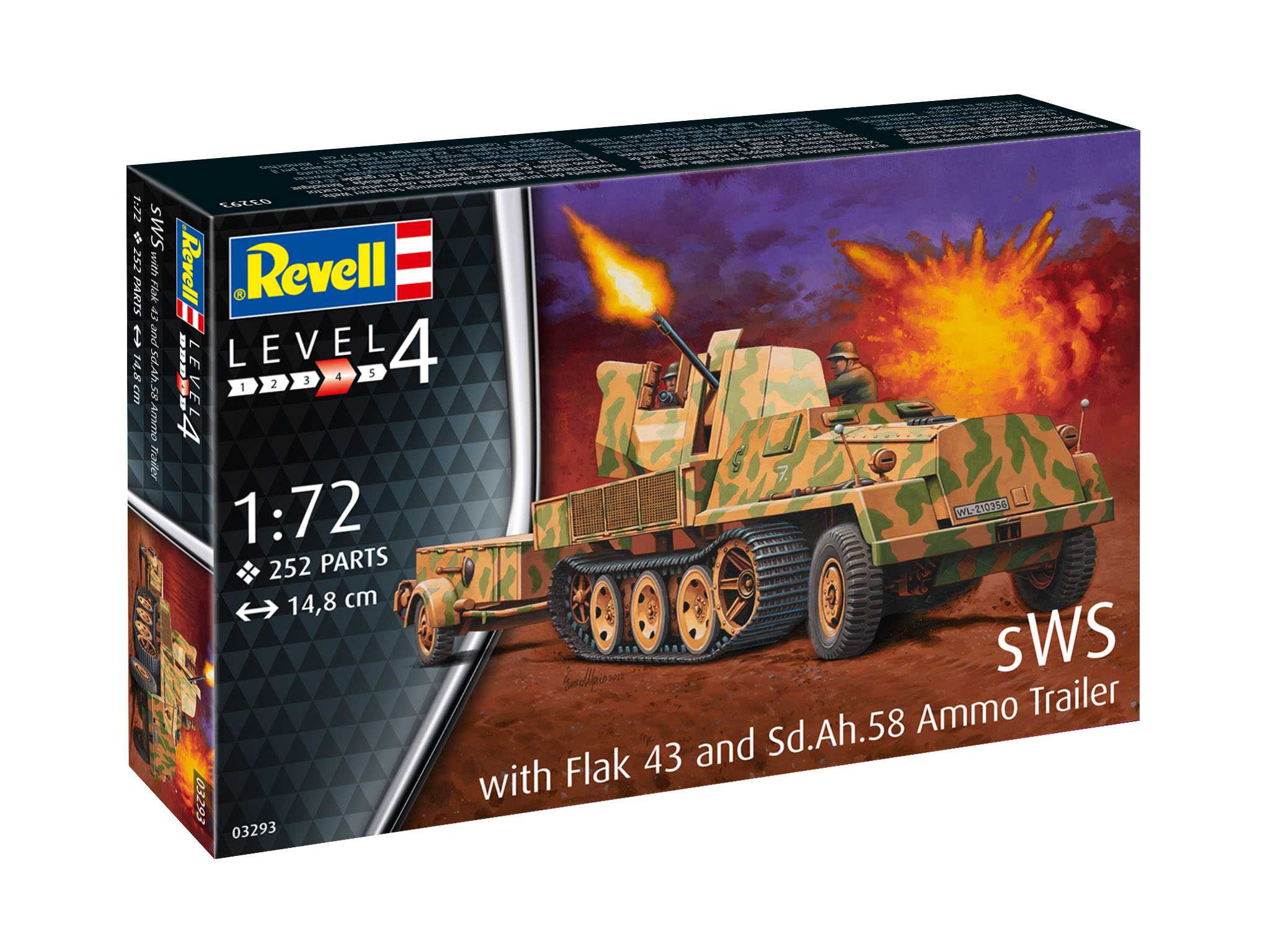 Fotografie Plastic ModelKit military 03293 - sWS mit Flak-Aufbau als Sfl. mit 3,7cm Flak 43 (1:72)
