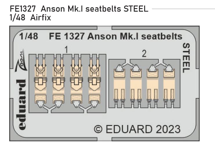 1/48 Anson Mk.I seatbelts STEEL (AIRFIX)