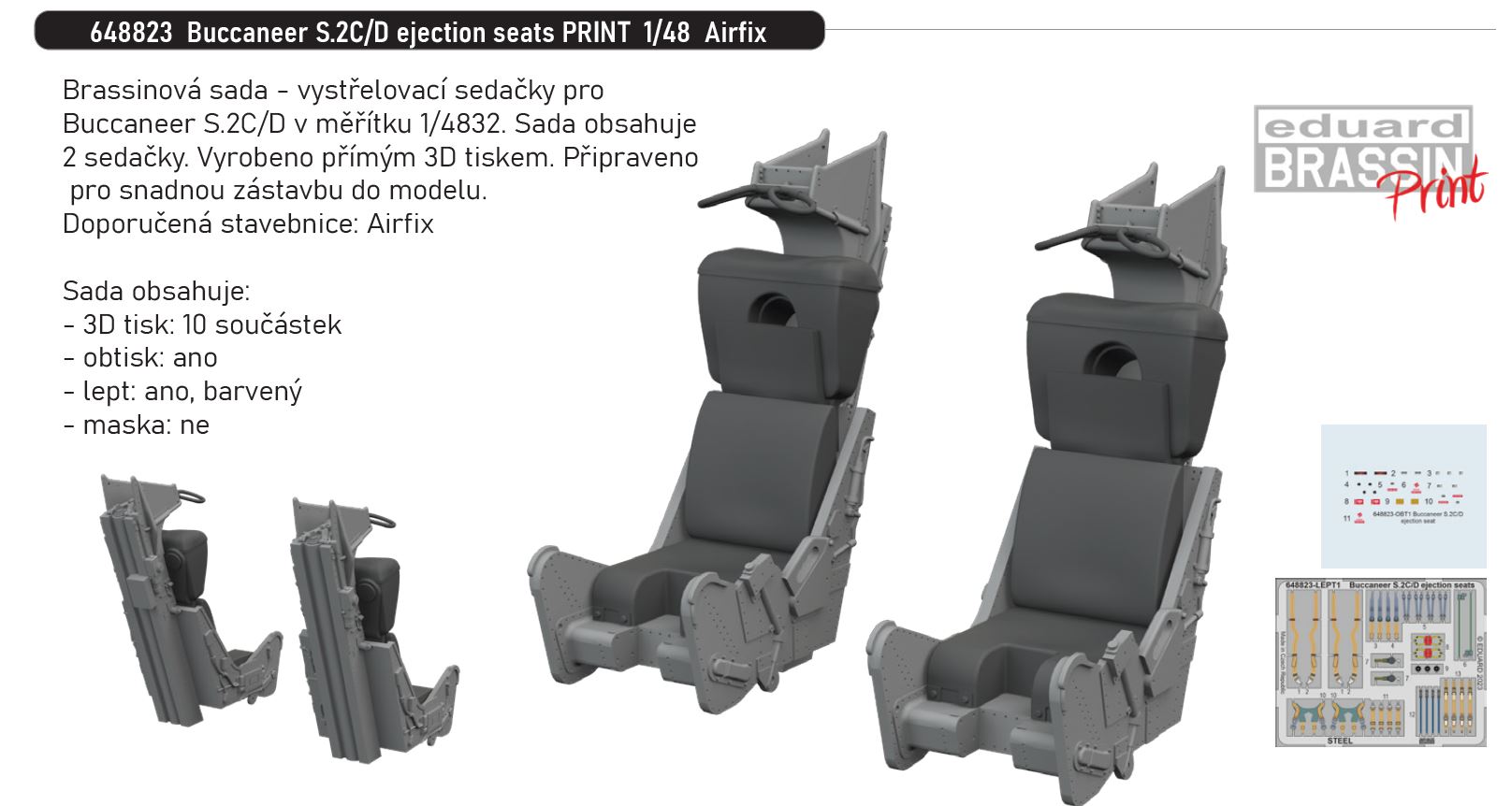 1/48 Buccaneer S.2C/D ejection seats PRINT (AIRFIX)