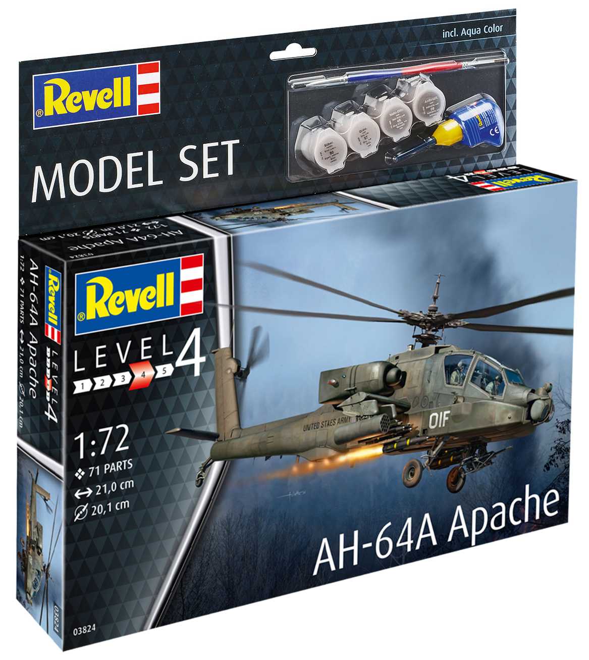 Fotografie ModelSet vrtulník 63824 - AH-64A Apache (1:72)