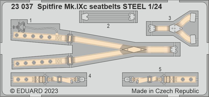 Fotografie 1/24 Spitfire Mk.IXc seatbelts STEEL (AIRFIX)