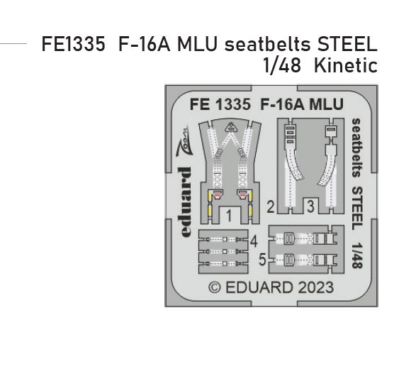 1/48 F-16A MLU seatbelts STEEL (KINETIC)