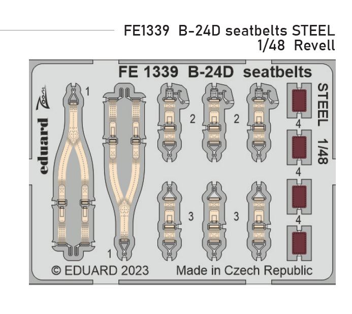 1/48 B-24D seatbelts STEEL (REVELL)