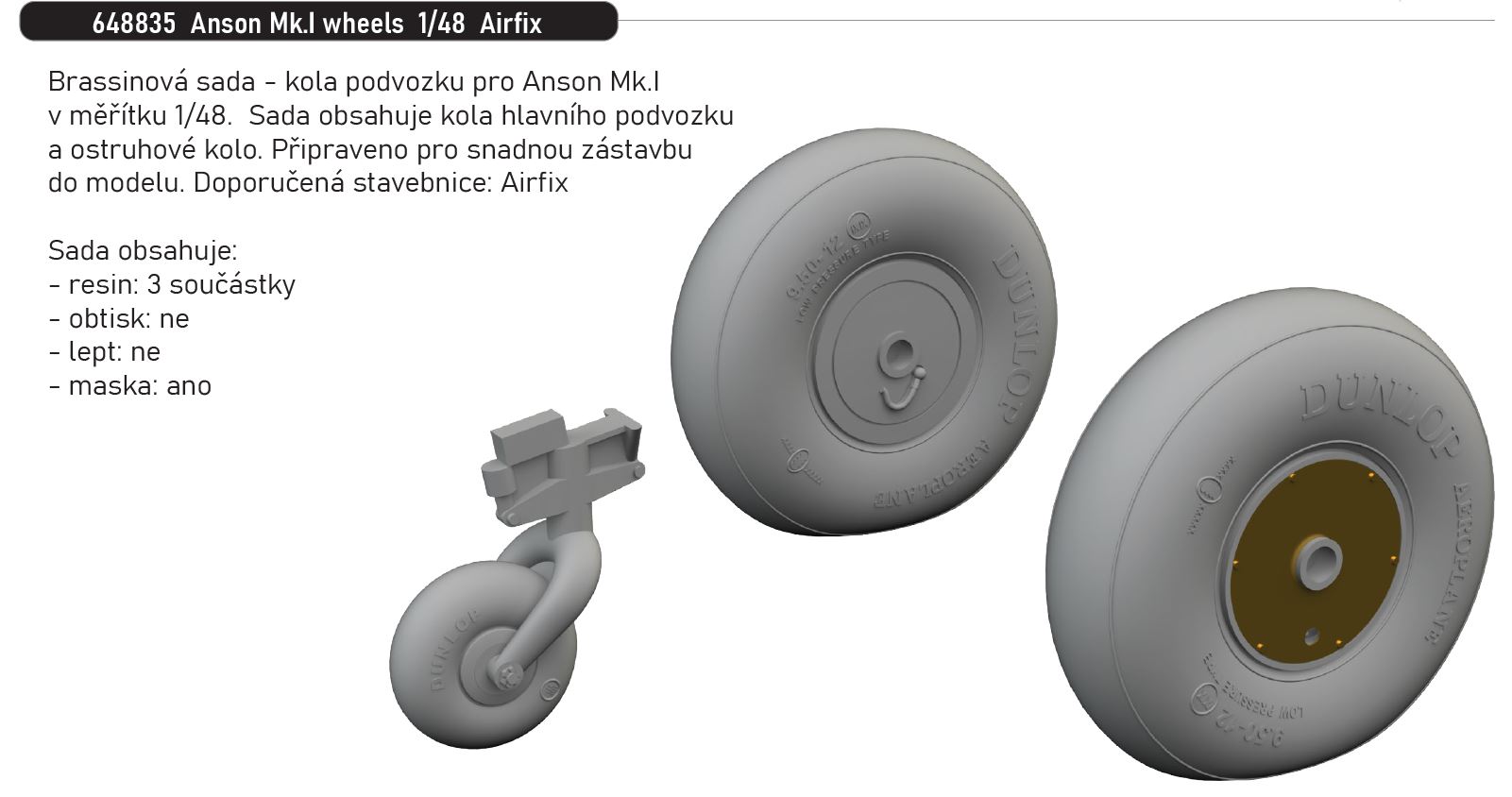 1/48 Anson Mk.I wheels (AIRFIX)