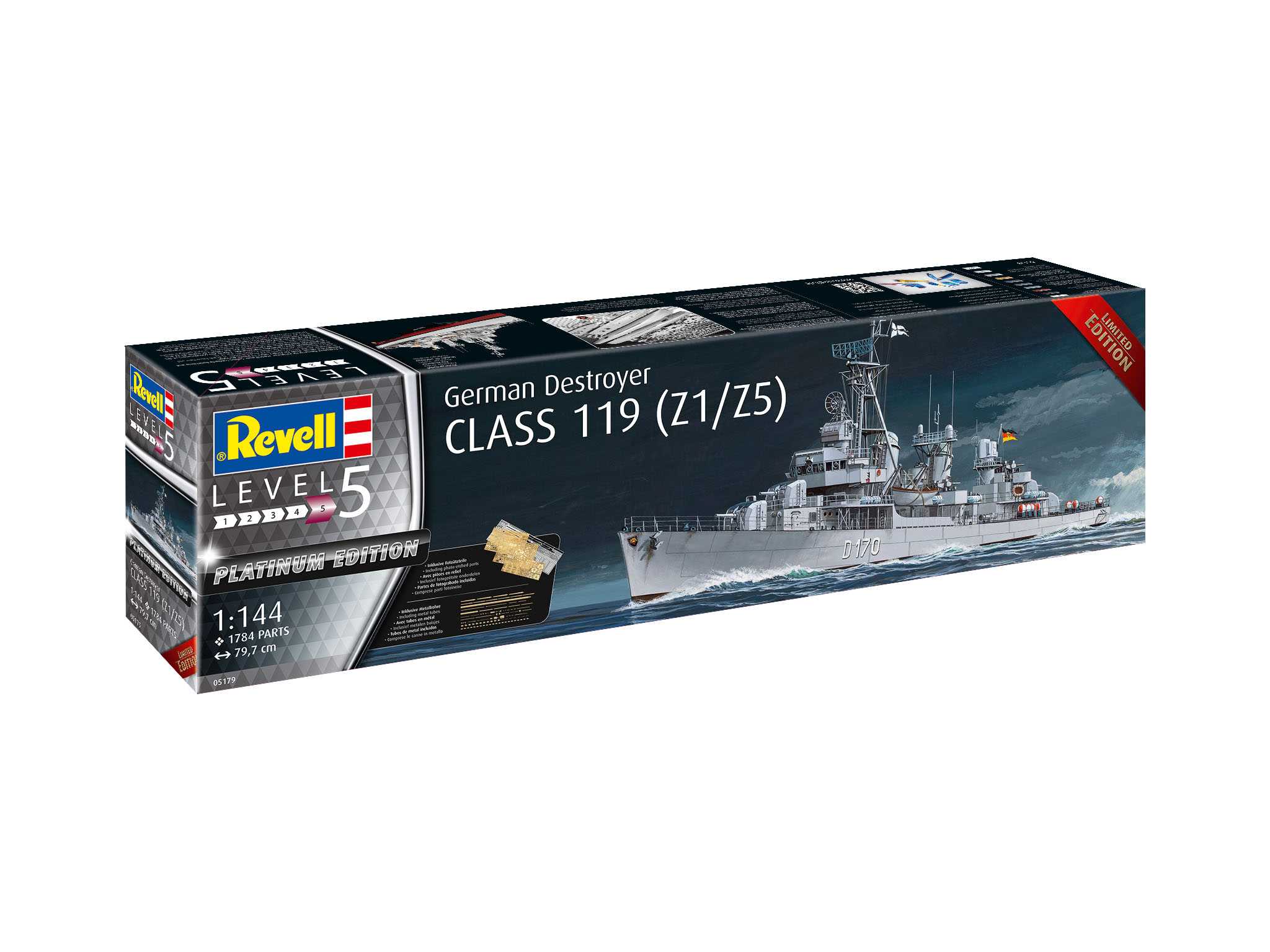 Fotografie Plastic ModelKit loď 05179 - German Destroyer Class 119 (Z1/Z5) (1:144)