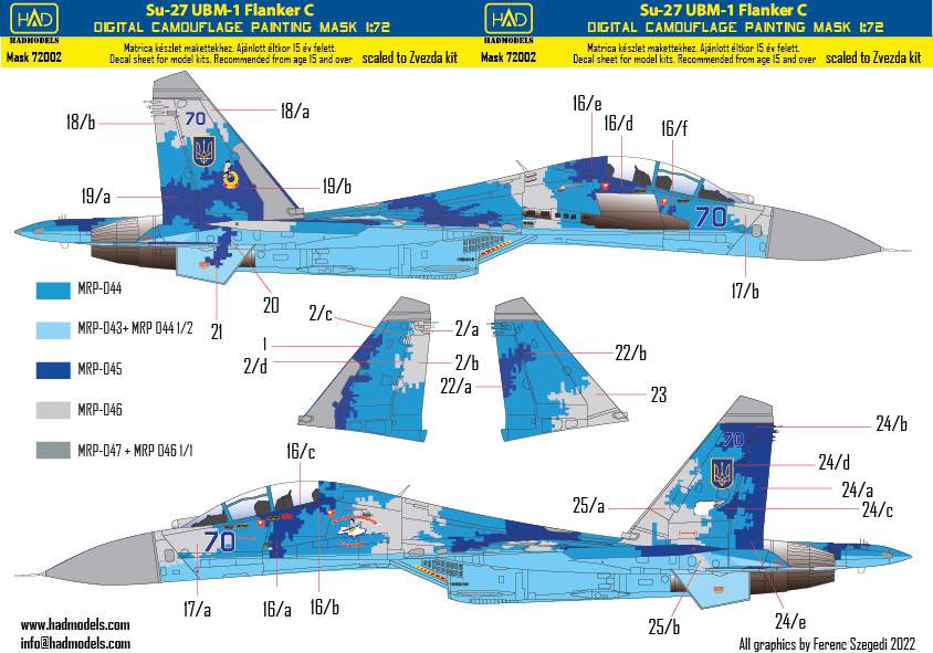 1/72 Mask Su-27 UBM-1 Flanker C Digitial Camoufl.