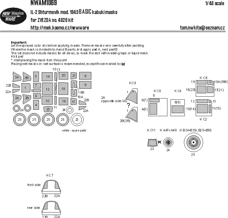 1/48 Mask IL-2 Shturmovik mod.1943 BASIC (ZVE)