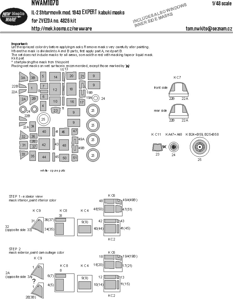 1/48 Mask IL-2 Shturmovik mod.1943 EXPERT (ZVE)