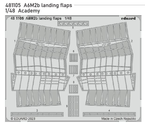 1/48 A6M2b landing flaps (ACADEMY)