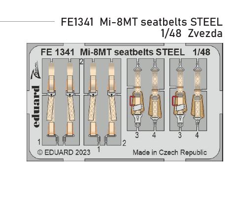 1/48 Mi-8MT seatbelts STEEL (ZVEZDA)