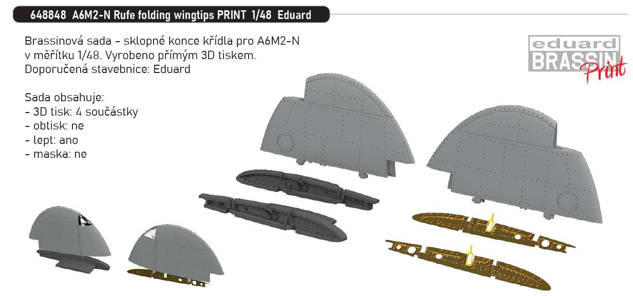 1/48 A6M2-N Rufe folding wingtips PRINT (EDUARD)
