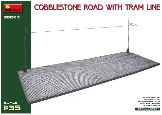 Fotografie 1/35 Cobblestone Road w/Tram Line (Injection Mold)