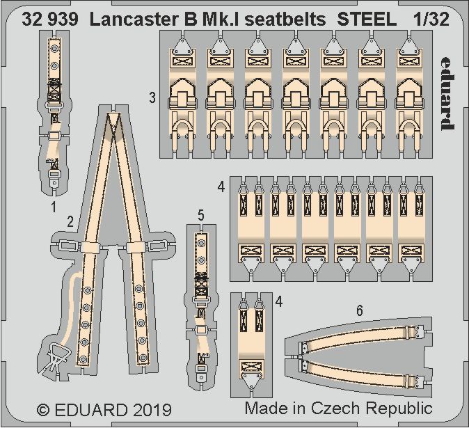 1/32 Lancaster B Mk.I seatbelts STEEL (HKM)