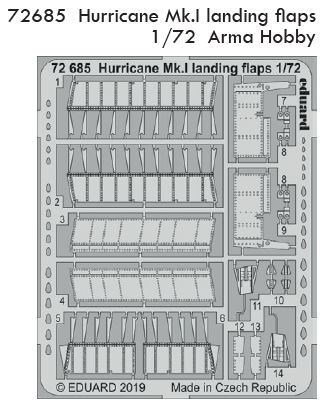 1/72 Hurricane Mk.I landing flaps (ARMA HOBBY)