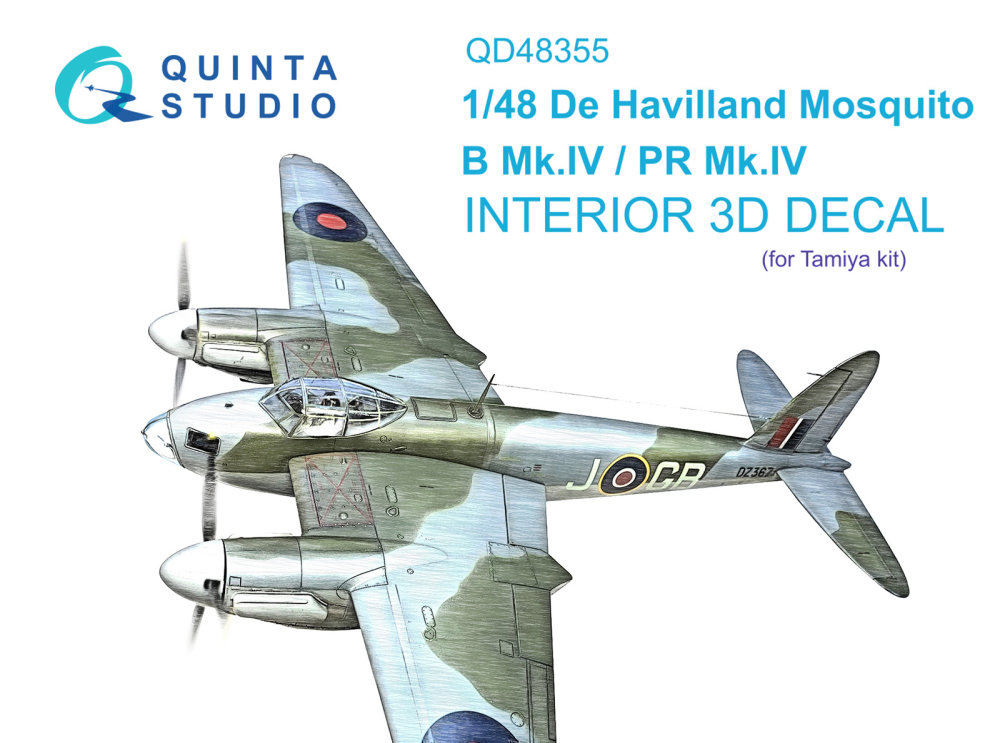 1/48 DH Mosquito B Mk.IV/PR Mk.IV 3D-Pr.&col.Int.