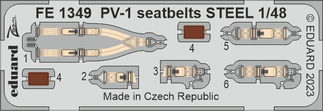 1/48 PV-1 seatbelts STEEL (ACADEMY)