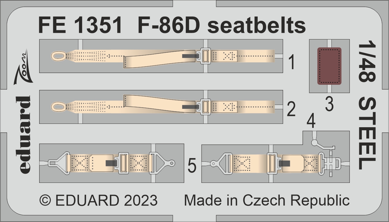 1/48 F-86D seatbelts STEEL (REVELL)