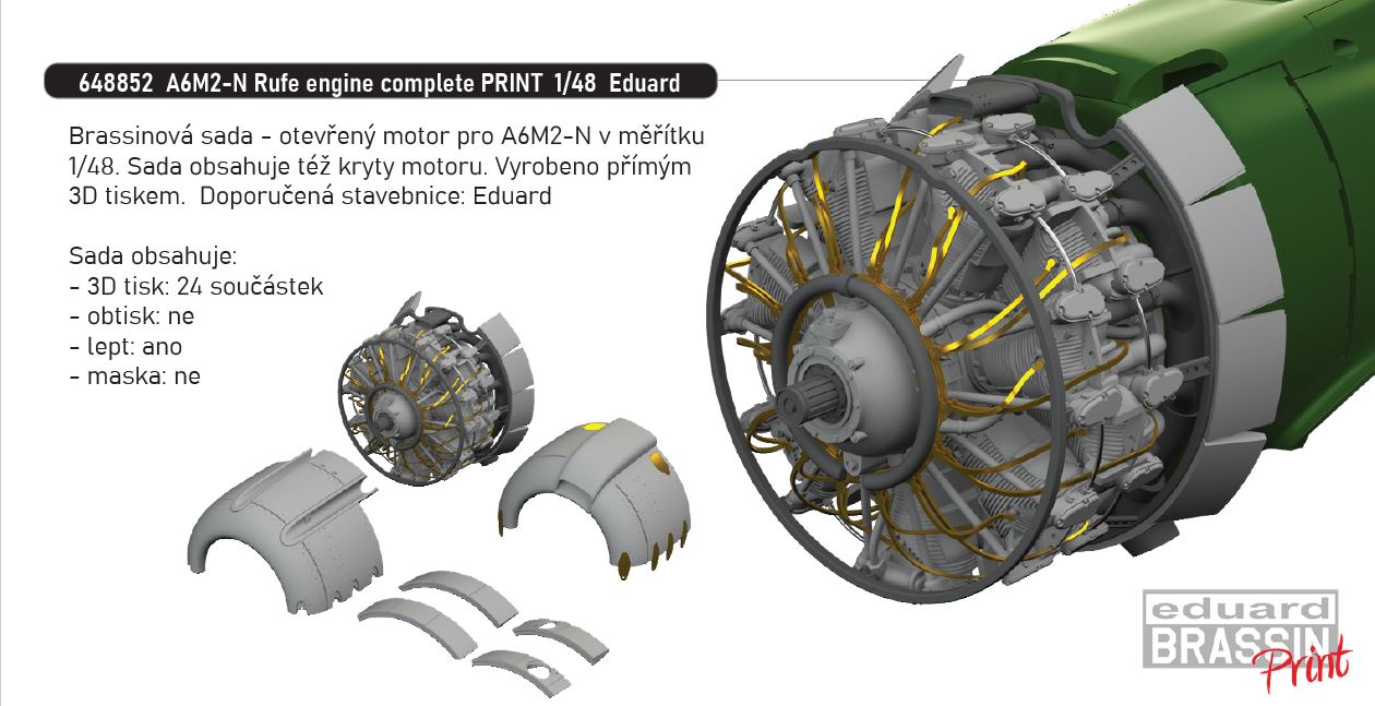 1/48 A6M2-N Rufe engine complete PRINT (EDUARD)