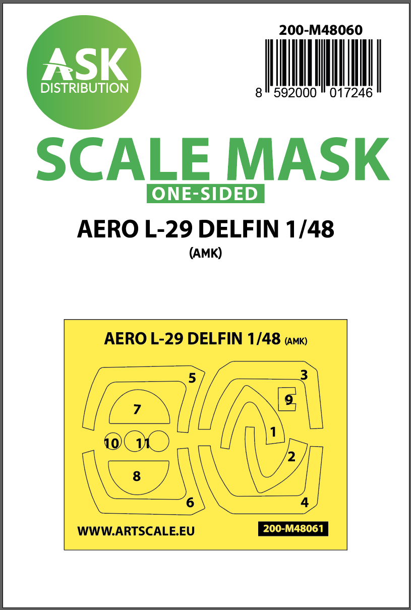 Fotografie 1/48 AERO L-29 DELFIN one-sided express mask for AMK