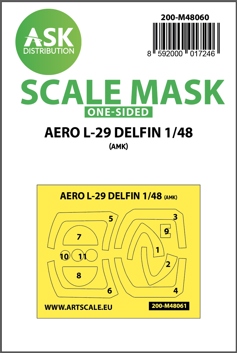 1/48 AERO L-29 DELFIN one-sided express mask for AMK