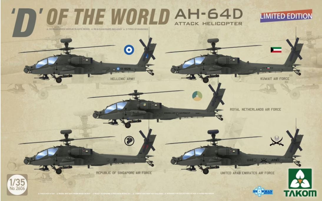 Fotografie 1/35 D of the World AH-64D Attack Helicopter - Limited Edition
