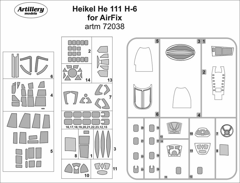 1/72 Masks for Heinkel He 111 H-6 (AIRFIX)