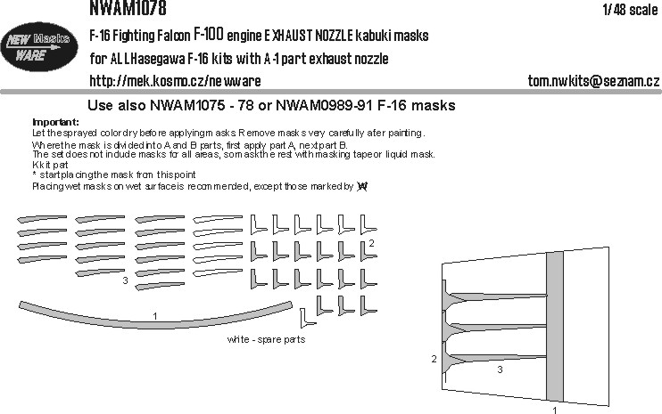 1/48 F-16 Fighting Falcon F-100 engine EXH.NOZZLE