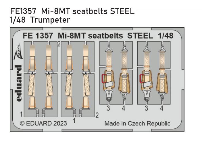 1/48 Mi-8MT seatbelts STEEL (TRUMPETER)