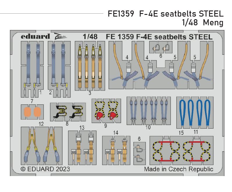1/48 F-4E seatbelts STEEL (MENG)