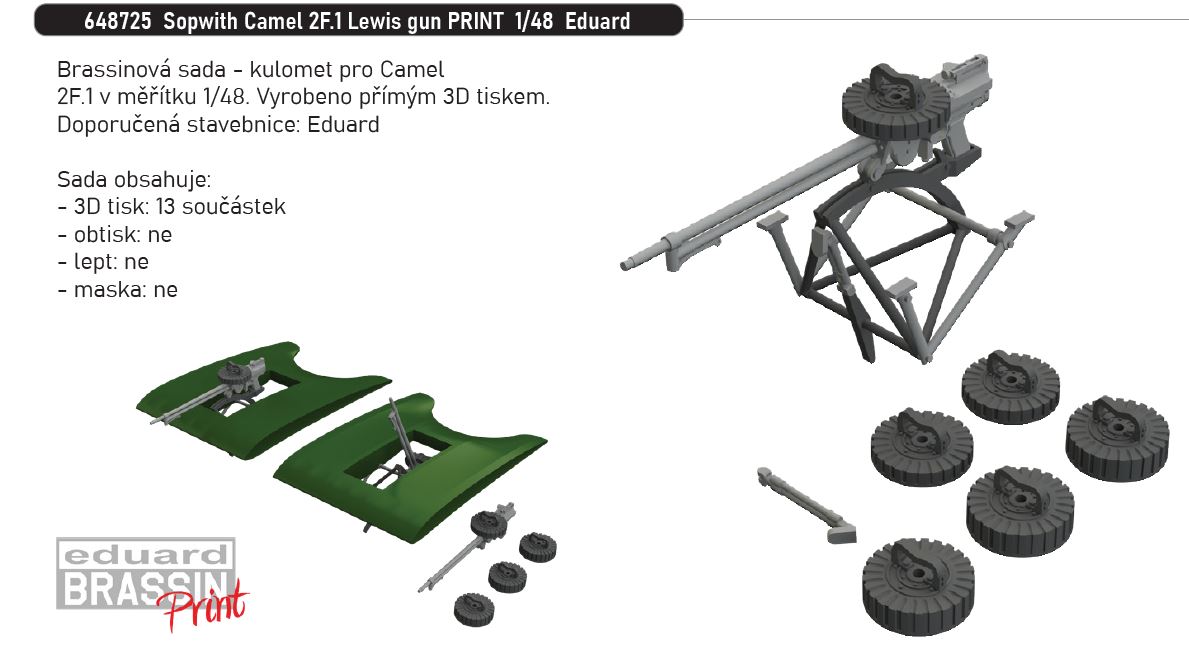 1/48 Sopwith Camel 2F.1 Lewis gun PRINT (EDUARD)