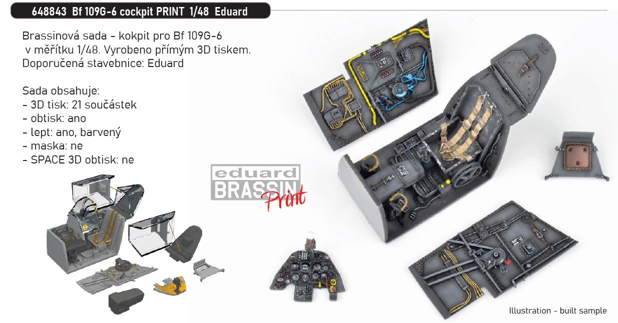 Fotografie 1/48 Bf 109G-6 cockpit PRINT (EDUARD)