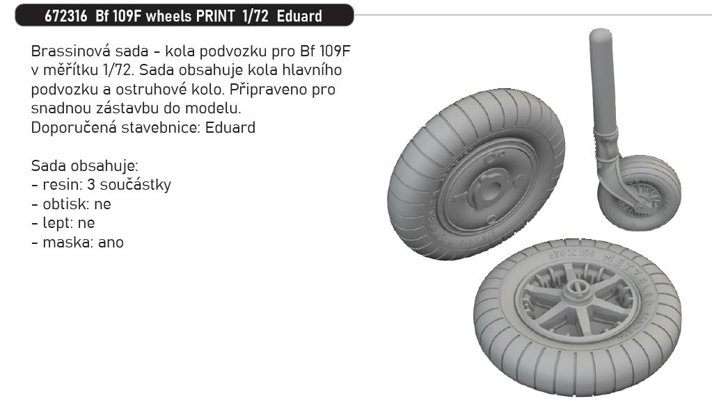 1/72 Bf 109F wheels PRINT (EDUARD)