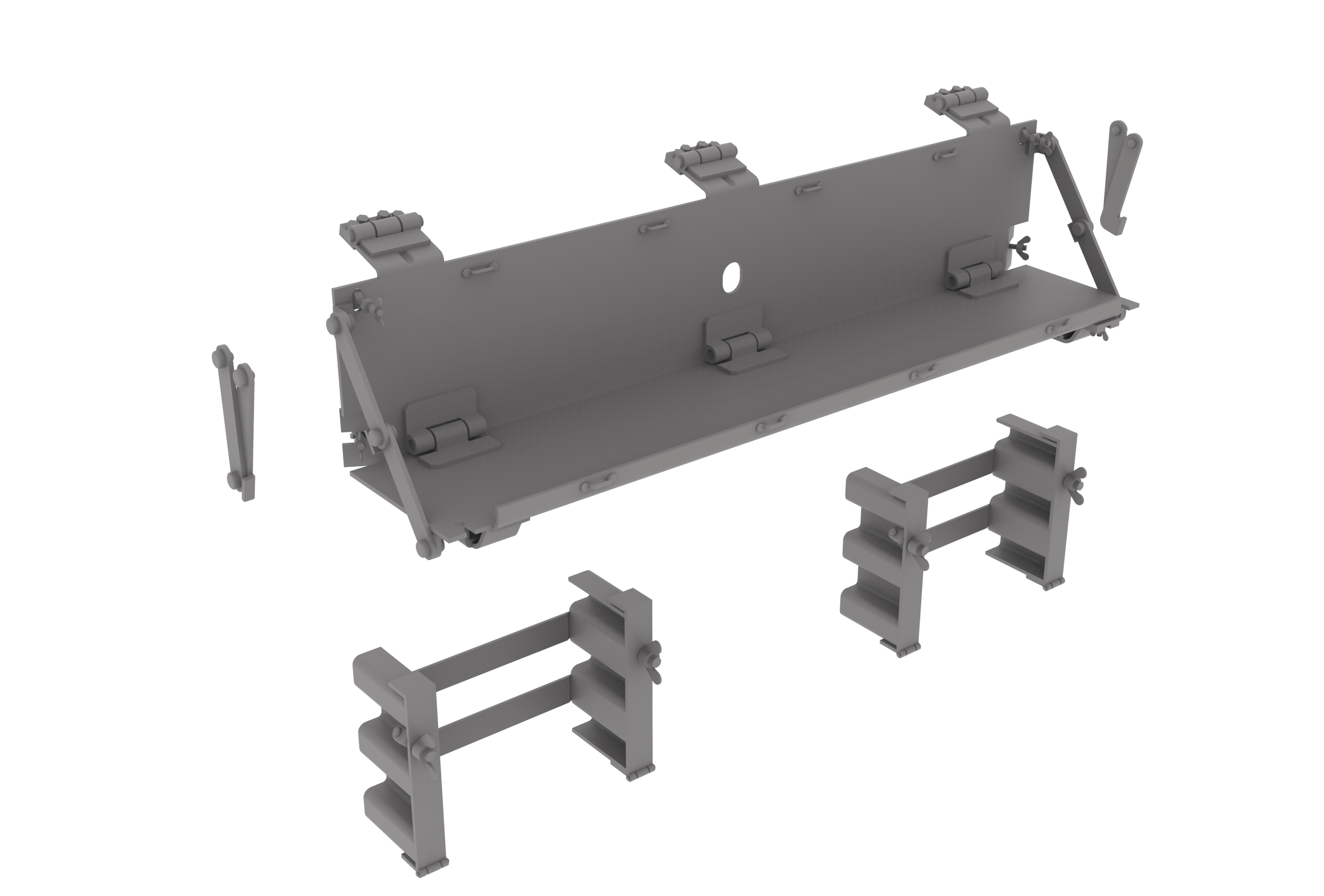1/35 M4 welded hull rear spare tracks holders and storage shelf
