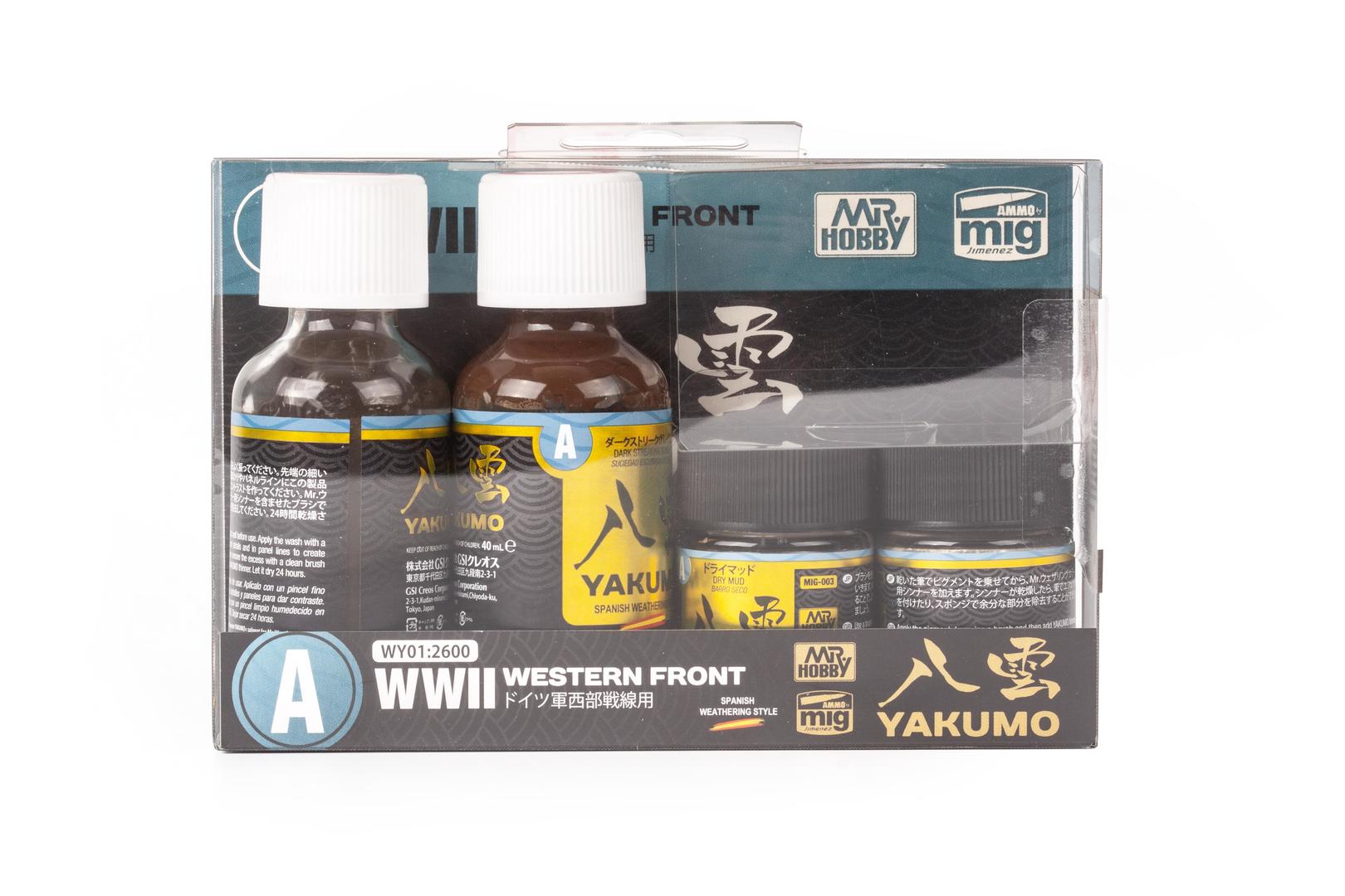 Mr. Weathering Color Paint - Yakumo patinovací set 2. světová válka západní fronta (WWII Western Front Yakumo Color Set A)